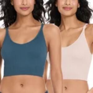Lemon Women's Ribbed Longline Bra, 2-pack